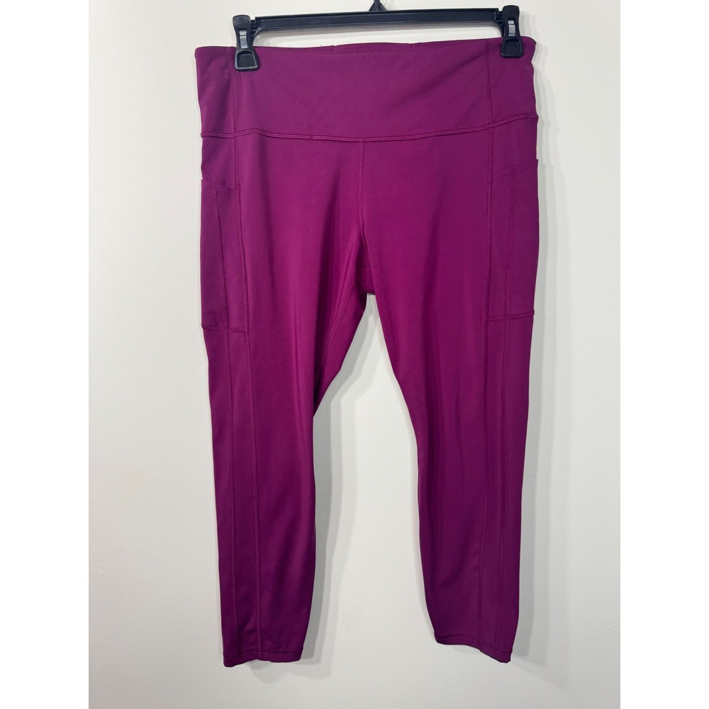 Athleta Ultimate Stash II 7/8 Tight Magenta Purple High Rise Leggings XL